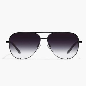 🚫SOLD ON E.AY🚫NEW QUAY High Key Micro 126 Aviator Sunglasses Black Frame Smoke